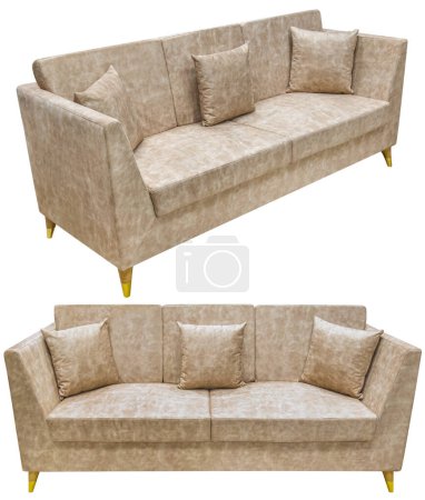 Foto de Sofa for office or home. Isolated from the background. In different angles. Interior element - Imagen libre de derechos