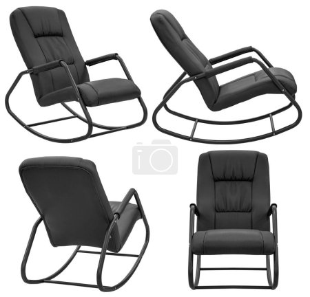 Foto de Rocking chair. Isolated from the background. In different angles. Interior element - Imagen libre de derechos