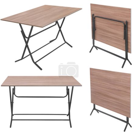 Photo for Folding table. Element of the interior. Isolated from the background. View from different angles - Royalty Free Image