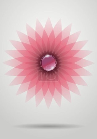 Illustration for Symbolic illustration of isolated abstract flower floating in an empty space - Royalty Free Image