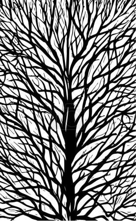 Téléchargez les illustrations : Silhouette de branches d'arbres sur fond blanc - en licence libre de droit