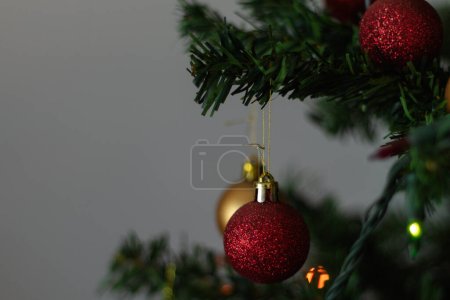 Photo for Christmas tree with lights background - Royalty Free Image
