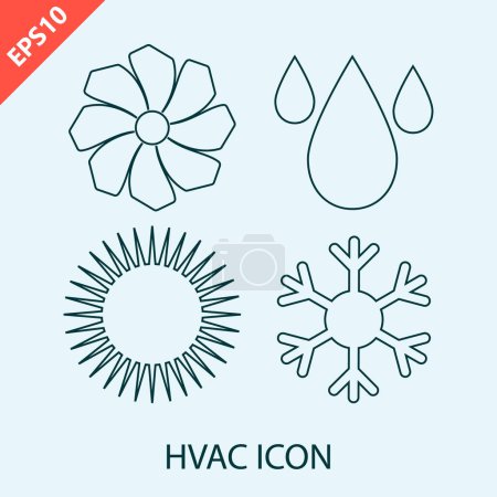 Illustration for Hand drawn HVAC heating, ventilating, and air conditioning vector icon. Heating and cooling technology design flat modern illustration - Royalty Free Image