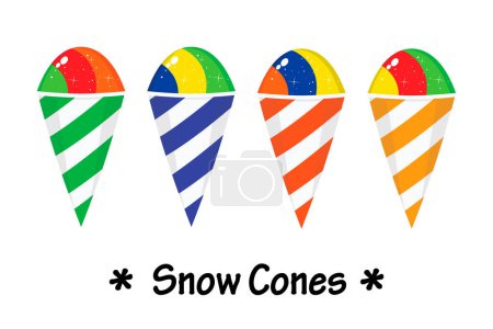 Téléchargez les illustrations : Snow cones design vector flat modern isolated illustration - en licence libre de droit