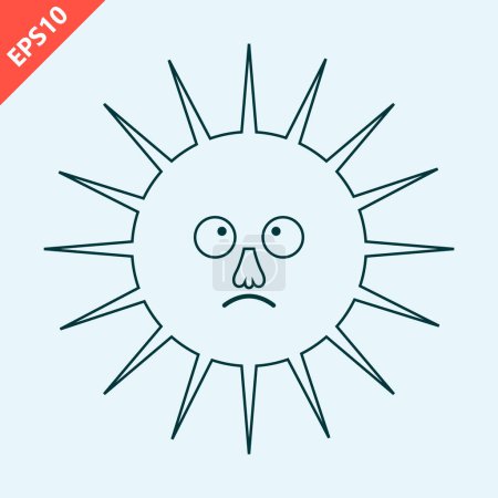 Ilustración de Mano dibujado sol emoticono diseño vector plano moderno aislado ilustración - Imagen libre de derechos
