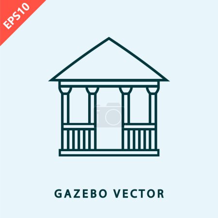 Illustration for Gazebos design vector icon flat modern isolated illustration - Royalty Free Image