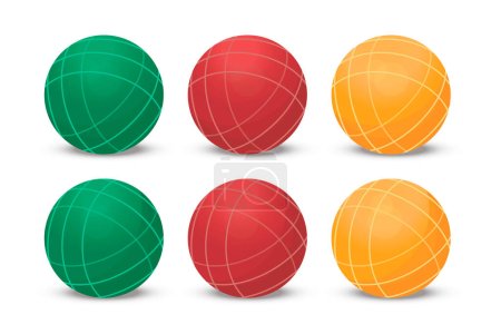 set of bocce ball design vector flat modern isolated illustration