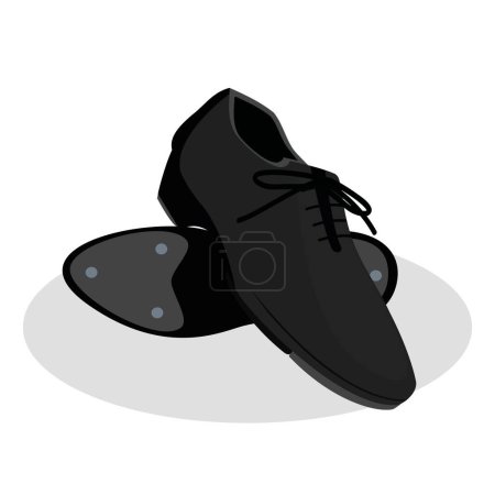 Téléchargez les illustrations : Illustration de Oxford style robinet chaussures design plat illustration moderne - en licence libre de droit