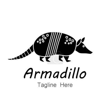 Ilustración de Armadillo logo design icon flat vector modern illustration - Imagen libre de derechos