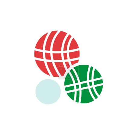 Ilustración de Mano dibujado bocce bola logo diseño vector plano moderno aislado ilustración - Imagen libre de derechos