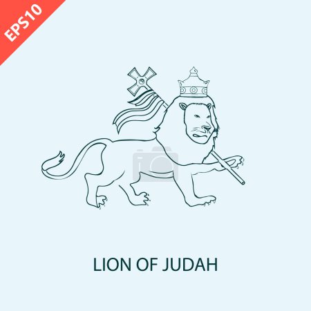 Illustration for Hand drawn Lion of judah rastafarian reggae symbol design vector flat modern isolated illustration - Royalty Free Image