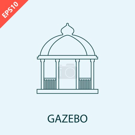 Illustration for Hand drawn gazebos design vector icon flat modern isolated illustration - Royalty Free Image