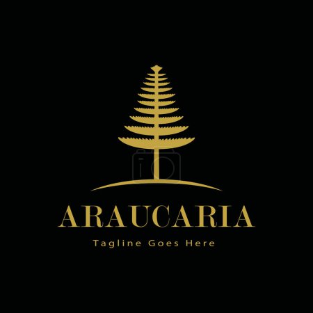Ilustración de Araucaria árbol logo diseño vector plano moderno aislado ilustración - Imagen libre de derechos