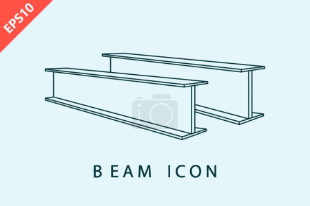 Illustration for Beam construction icon design vector flat modern isolated illustration - Royalty Free Image