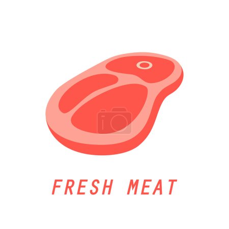 Illustration for Fresh meat product design vector flat modern isolated illustration - Royalty Free Image