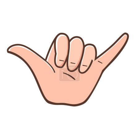 Illustration for Shaka hand sign gesture design vector flat modern isolated illustration - Royalty Free Image