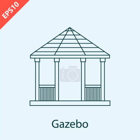 Illustration for Gazebo design vector icon flat modern isolated illustration - Royalty Free Image