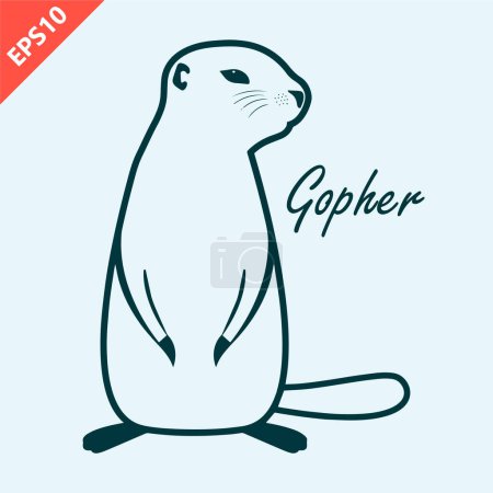 Illustration for Gopher animal design vector flat modern isolated illustration - Royalty Free Image