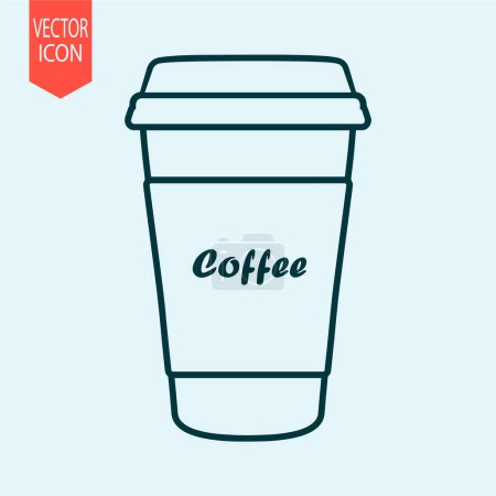 Illustration for Hand drawn disposable coffee cup design modern icon vector - Royalty Free Image