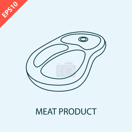 Illustration for Hand drawn fresh meat product design vector flat modern isolated illustration - Royalty Free Image