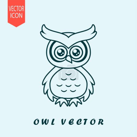Hand drawn owl design vector flat modern isolated illustration