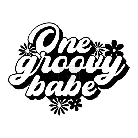 Illustration for One groovy babe phrase vector illustration, vector design for printing - Royalty Free Image