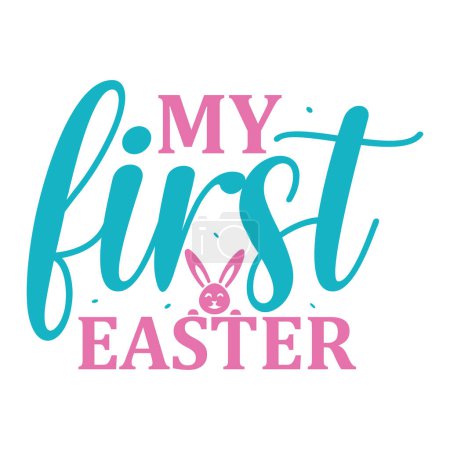 Ilustración de My First Easter lettering. Easter vector quote for printing - Imagen libre de derechos