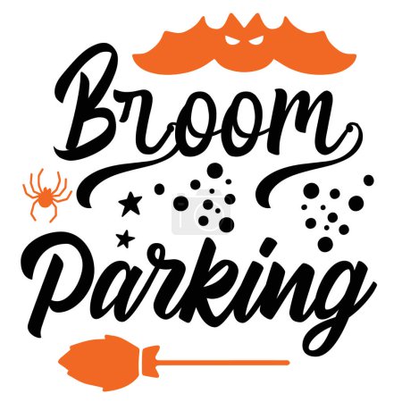 Illustration for Broom parking  typographic vector design, isolated text, lettering composition - Royalty Free Image
