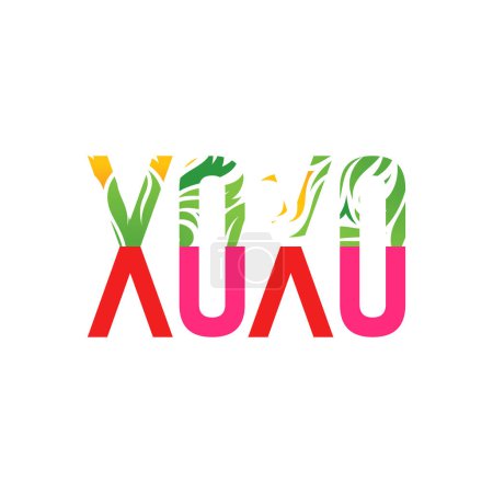 Ilustración de Xoxo diseño de vectores tipográficos, texto aislado, composición de letras - Imagen libre de derechos