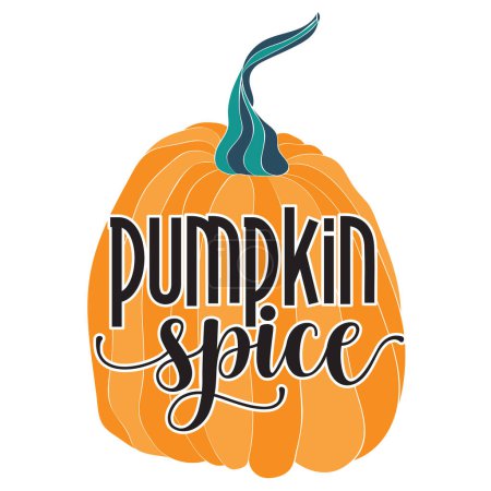 Illustration for Pumpkin spice  typographic vector design, isolated text, lettering composition - Royalty Free Image