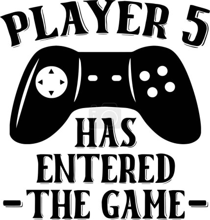 Illustration for Player 5 has entered the game  typographic vector design, isolated text, lettering composition - Royalty Free Image