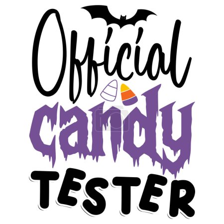 Illustration for Official candy taster  typographic vector design, isolated text, lettering composition - Royalty Free Image