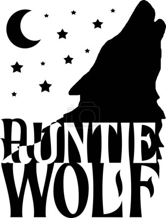 Illustration for Auntie wolf  typographic vector design, isolated text, lettering composition - Royalty Free Image