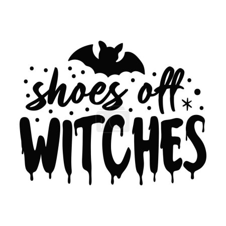 Ilustración de Zapatos de brujas diseño vectorial tipográfico, texto aislado, composición de letras - Imagen libre de derechos
