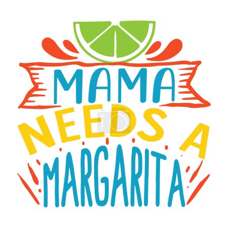 Ilustración de Mama necesita un diseño de vector tipográfico margarita, texto aislado, composición de letras - Imagen libre de derechos