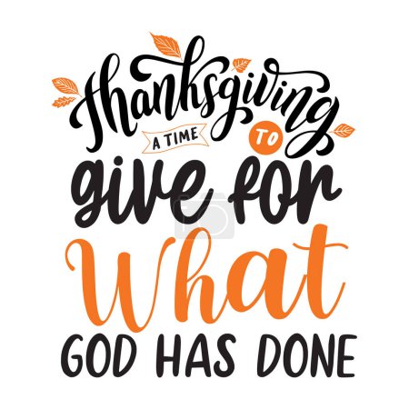 Illustration for Thanksgiving  typographic vector design, isolated text, lettering composition - Royalty Free Image