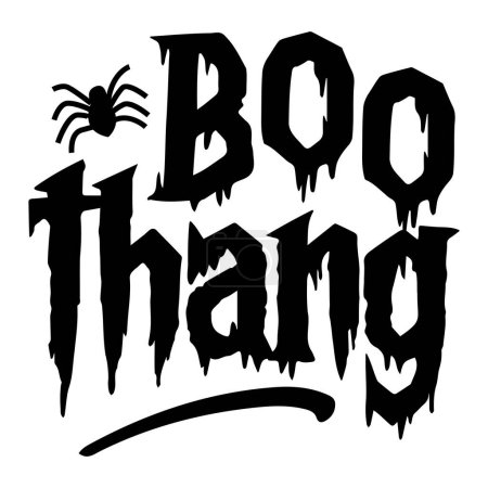 Ilustración de Boo thang diseño de vectores tipográficos, texto aislado, composición de letras - Imagen libre de derechos