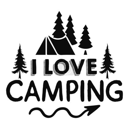 Foto de Me encanta el diseño de vectores tipográficos de camping, texto aislado, composición de letras - Imagen libre de derechos