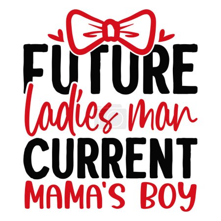 Ilustración de Diseño tipográfico del vector del niño actual de la mamá del hombre de las señoras futuras, texto aislado, composición de letras - Imagen libre de derechos