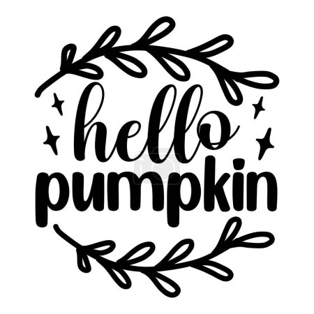 Illustration for Hello pumpkin  typographic vector design, isolated text, lettering composition - Royalty Free Image