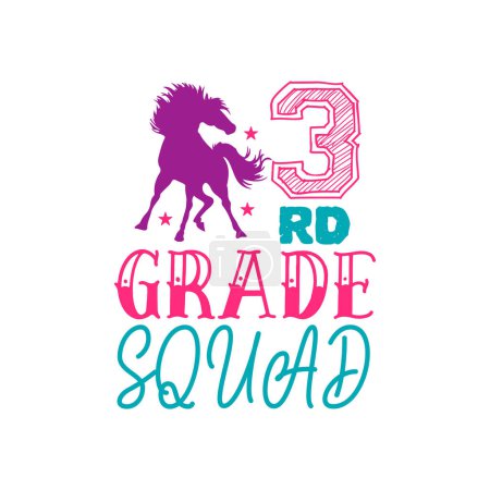 Illustration for 3rd grade squad  typographic vector design, isolated text, lettering composition - Royalty Free Image