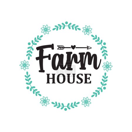 Illustration for Farm house  typographic vector design, isolated text, lettering composition - Royalty Free Image
