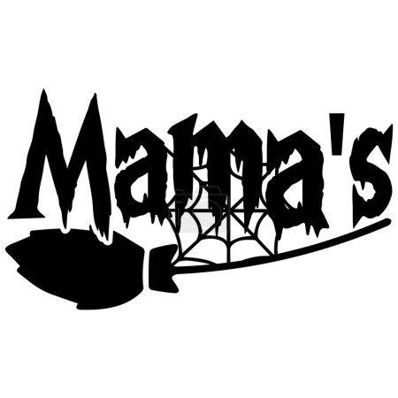 Illustration for Mama's broom  typographic vector design, isolated text, lettering composition - Royalty Free Image