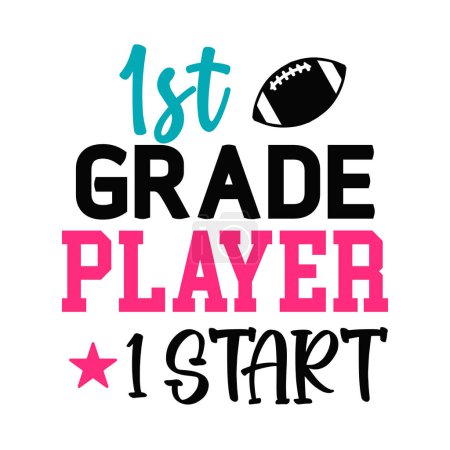 Illustration for 1st grade player  typographic vector design, isolated text, lettering composition - Royalty Free Image