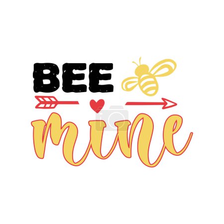 Téléchargez les illustrations : Dessin vectoriel typographique de mine d'abeilles, texte isolé, composition du lettrage - en licence libre de droit