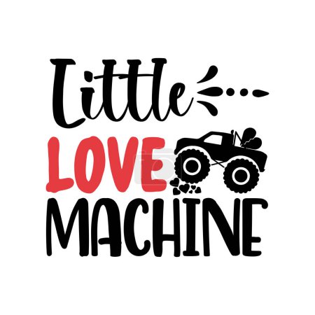 Illustration for Little love machine  typographic vector design, isolated text, lettering composition - Royalty Free Image