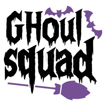Téléchargez les illustrations : Ghoul squad typographie vectorielle conception, texte isolé, composition de lettrage - en licence libre de droit