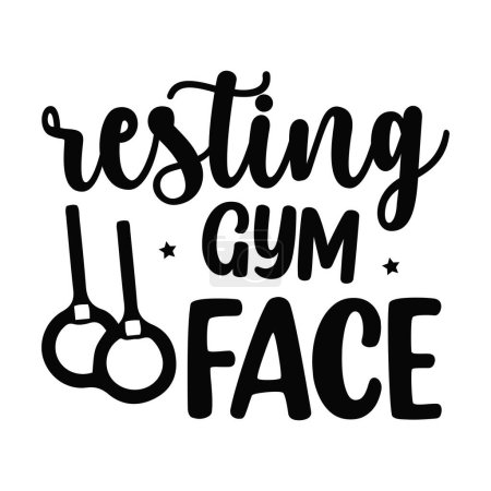 Illustration for Restling gym face  typographic vector design, isolated text, lettering composition - Royalty Free Image