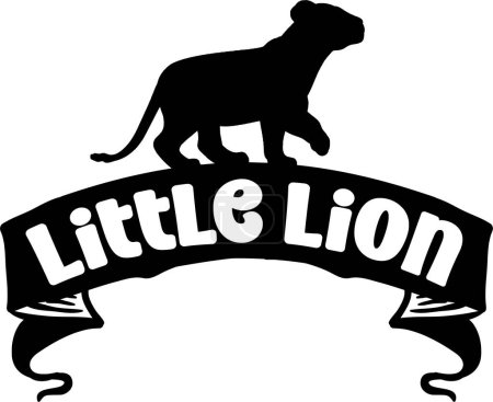 Illustration for Little lion  typographic vector design, isolated text, lettering composition - Royalty Free Image