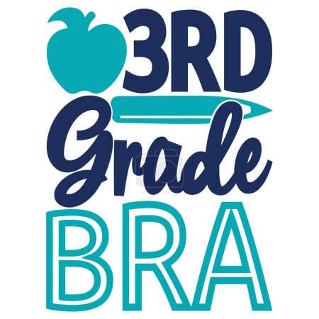 Illustration for 3rd grade bra  typographic vector design, isolated text, lettering composition - Royalty Free Image